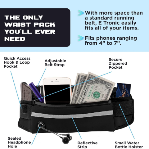 Centură alergare tip borsetă, verde neon [2]