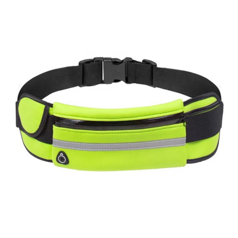 Sport - Centură alergare tip borsetă, verde neon