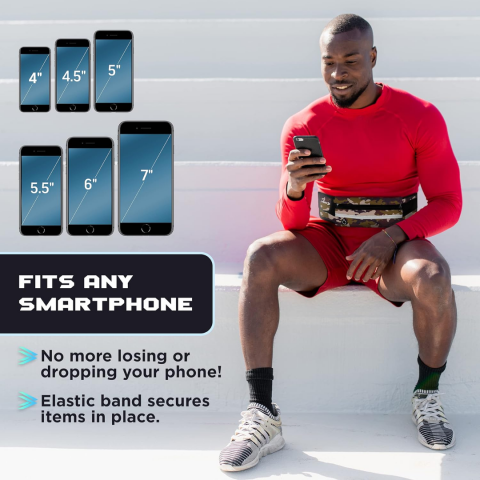 Centură alergare tip borsetă, verde neon [3]