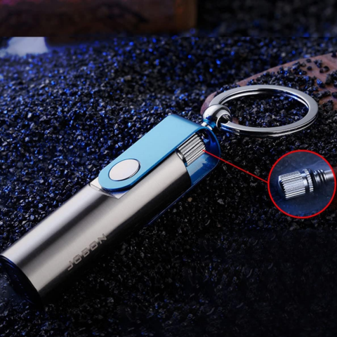 Chibrit reîncărcabil cilindric, argintiu/albastru [5]