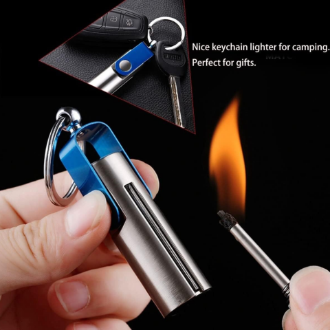 Chibrit reîncărcabil cilindric, argintiu/albastru [4]