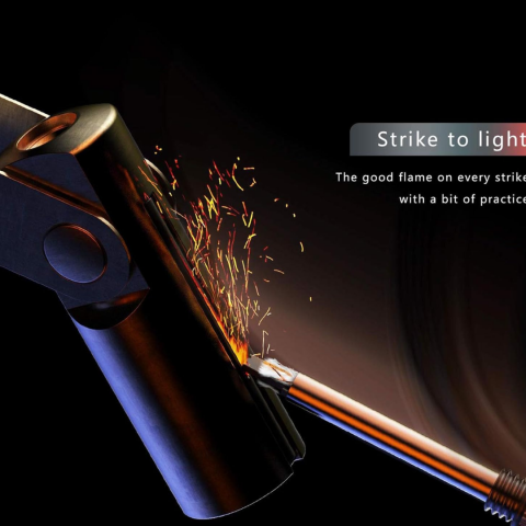 Chibrit reîncărcabil cilindric, negru/auriu [2]