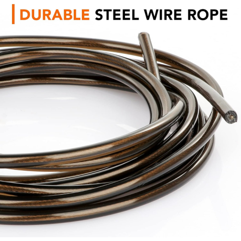 Coarda de sarit, jump rope, manere cu spuma de memorie, lungime ajustabila, Negru/Rosu [2]