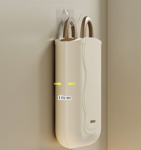 Cos pliabil pentru rufe, montabil pe perete, cu un compartiment suplimetar pentru articole mici, Crem [3]