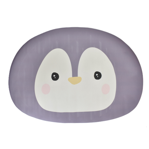 Baie - Covoraș antiderapant absorbant pentru baie/bucătărie, gri, model pinguin