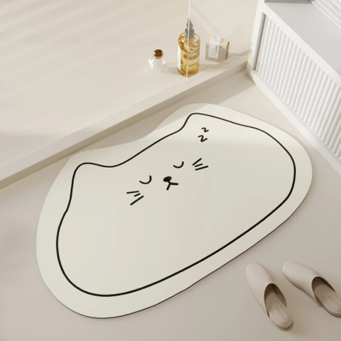 Covoraș antiderapant absorbant pentru baie/bucătărie, model Pisicuță [1]