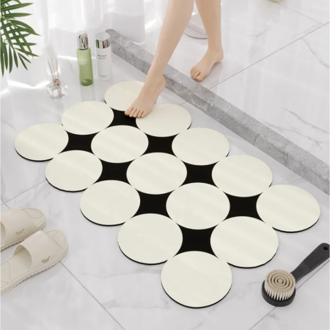 Covoraș antiderapant pentru baie/bucătărie, 60x90 cm, model Cerc [1]