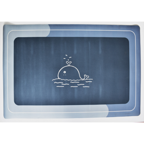 Covoraș antiderapant pentru baie/bucătărie, absorbant, 60x90 cm, Gri/Albastru [3]