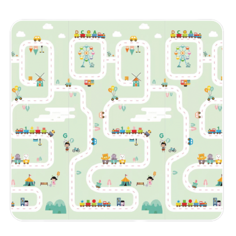 Covoraș pliabil pentru joacă, spumă XPE antișoc, reversibil, model ursuleț [1]