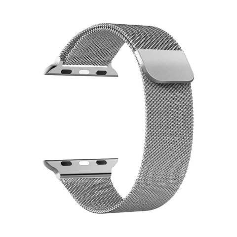 Curele Ceas - Curea Milanese compatibil cu Apple Watch 38/40/41 mm, reglabila, catarama magnetica, Argintiu