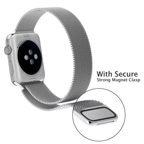 Curea Milanese compatibil cu Apple Watch 38/40/41 mm, reglabila, catarama magnetica, Space Gray [2]