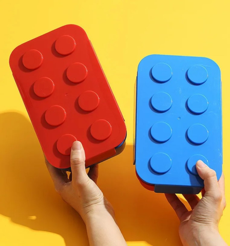 Cutie Alimentara Pranz, pentru copii, 1050 ml, cu pahar inclus, Albastru cu Capac Rosu [2]