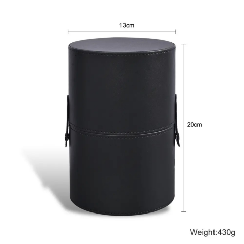 Cutie cilindrică-suport pentru pensule, piele ecologică cu închidere cu capse [2]