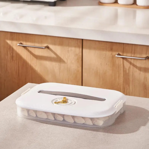 Cutie depozitare alimente cu mâner și indicator lună/zi, cu 2 sertare detașabile [1]