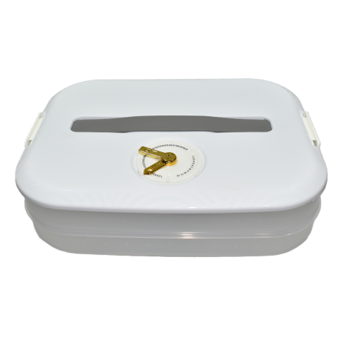 Organizare și Depozitare - Cutie depozitare alimente cu mâner și indicator lună/zi, cu 2 sertare detașabile