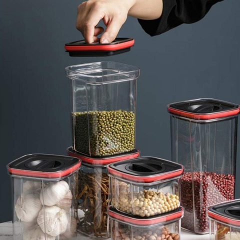 Cutie depozitare cu capac, mecanism închidere etanș, 2000ml [2]