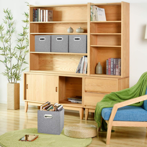 Cutie depozitare din material textil, Gri [2]