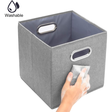 Cutie depozitare din material textil, Gri [4]