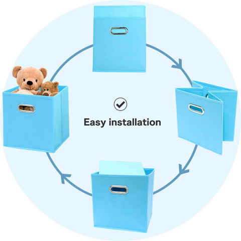 Cutie depozitare din material textil, Turcoaz [2]