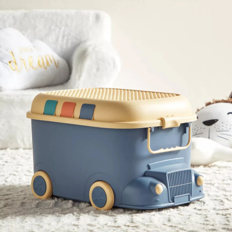 Cutie depozitare jucării pentru copii, model mașinuță, albastru [3]
