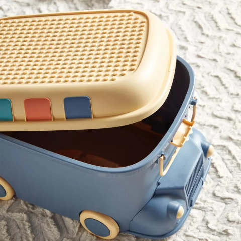 Cutie depozitare jucării pentru copii, model mașinuță, albastru [2]