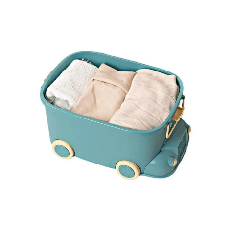 Cutie depozitare jucării pentru copii, model mașinuță, turcoaz [1]