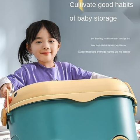 Cutie depozitare jucării pentru copii, model rățușcă, turcoaz [5]