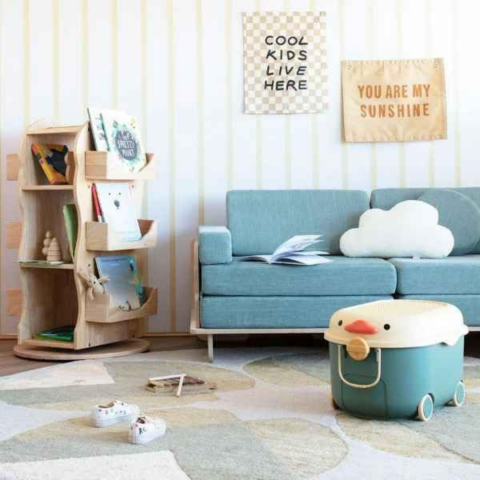 Cutie depozitare jucării pentru copii, model rățușcă, turcoaz [4]