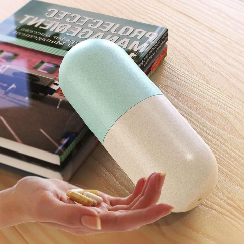 Cutie organizator medicamente, ideală pentru călătorii, cu 8 compartimente și agățătoare [5]