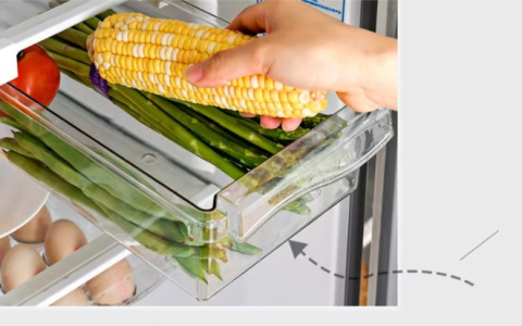 Cutie pentru depozitare, cu suport, prindere la raftul frigiderului, Transparent [3]