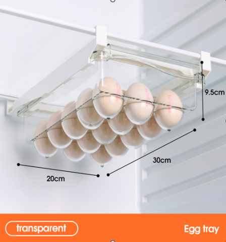 Cutii Alimente - Cutie pentru depozitare oua, pridere pe suport, Transparent