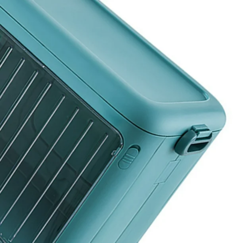 Cutie pliabilă din plastic cu roți și mânere pentru copii, turcoaz [7]