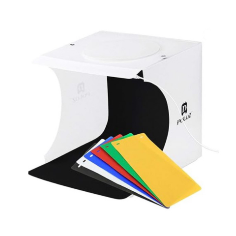 Gadgeturi - Cutie pliabilă pentru studio foto cu LED și 6 culori fundal