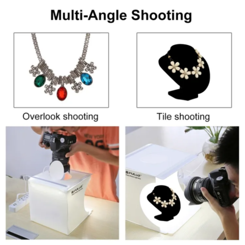 Cutie pliabilă pentru studio foto cu LED și 6 culori fundal [5]