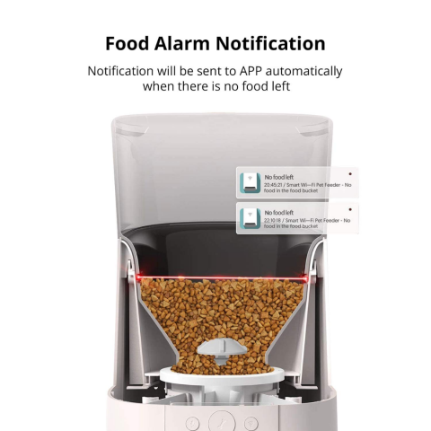 Dispenser automat pentru câini și pisici, control WiFi și programabil prin aplicație, capacitate 6 litri, alb [4]