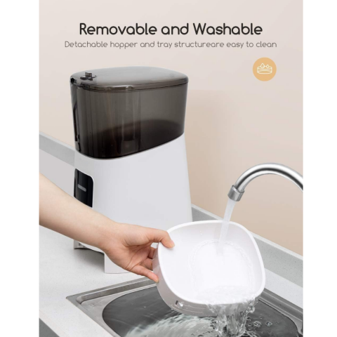 Dispenser automat pentru câini și pisici, control WiFi și programabil prin aplicație, capacitate 6 litri, alb [7]