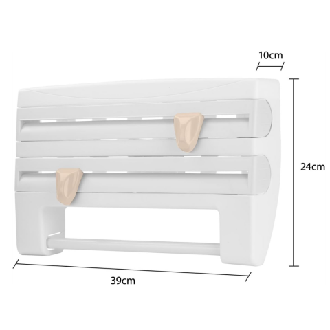 Dispenser de bucătărie pentru folii alimentare prosoape de hârtie, Alb [8]