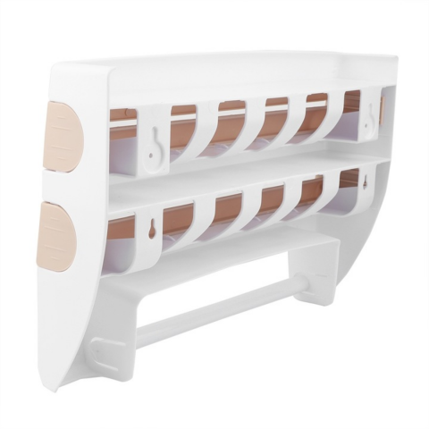 Dispenser de bucătărie pentru folii alimentare prosoape de hârtie, Alb/Bej [5]