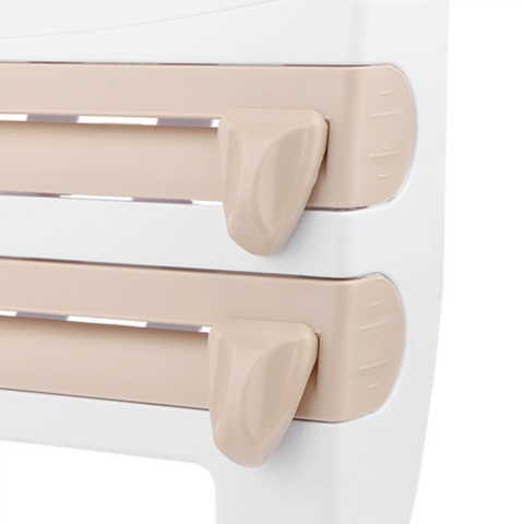 Dispenser de bucătărie pentru folii alimentare prosoape de hârtie, Alb/Bej [6]