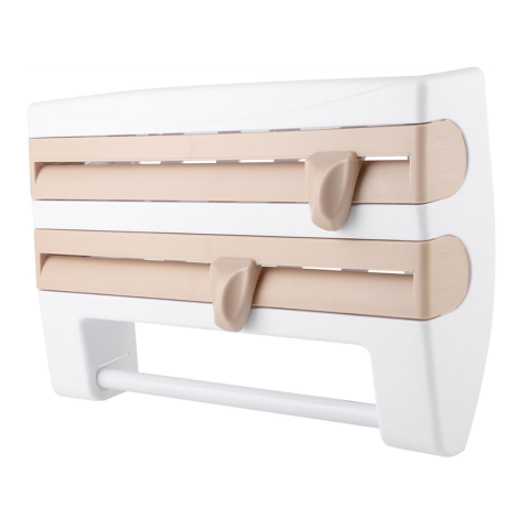 Depozitare și Organizare - Dispenser de bucătărie pentru folii alimentare prosoape de hârtie, Alb/Bej