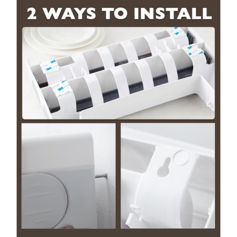 Dispenser de bucătărie pentru folii alimentare prosoape de hârtie, Alb/Gri [5]