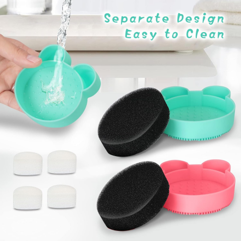 Dispozitiv din silicon pentru spălat pensule machiaj, Turcoaz [6]