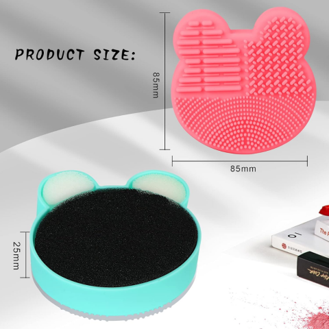 Dispozitiv din silicon pentru spălat pensule machiaj, Turcoaz [7]