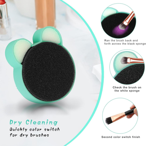 Dispozitiv din silicon pentru spălat pensule machiaj, Turcoaz [4]