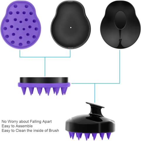 Dispozitiv pentru masaj capilar, Negru/Mov [5]