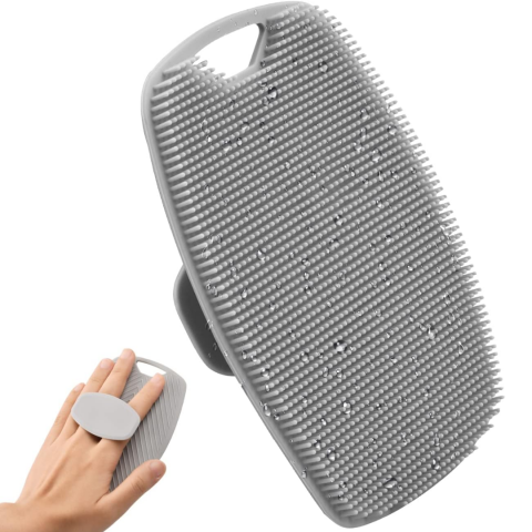 Exfoliant de corp cu perie din silicon, Gri [2]