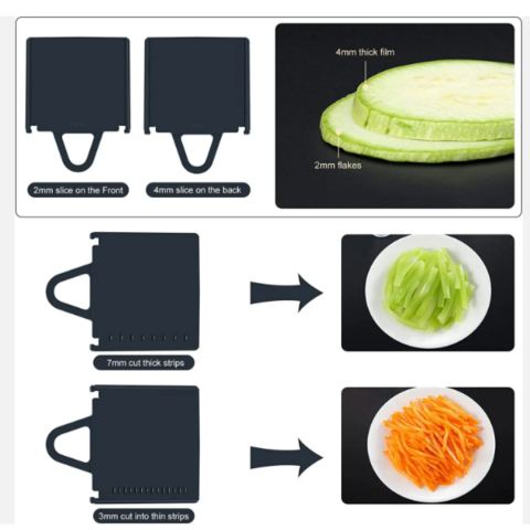 Feliator de legume cu manivelă, Gri [3]