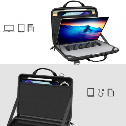 Geantă de Protecție pentru Laptop 13-14", Antishoc, cu Mâner și Fermoar, Impermeabilă [3]