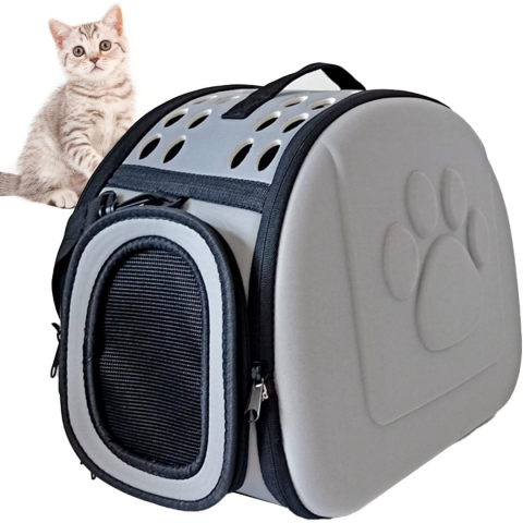 Geantă din silicon pentru transportul animalelor de companie de talie mică/medie, gri [1]