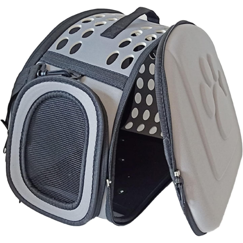 Geantă din silicon pentru transportul animalelor de companie de talie mică/medie, gri [2]